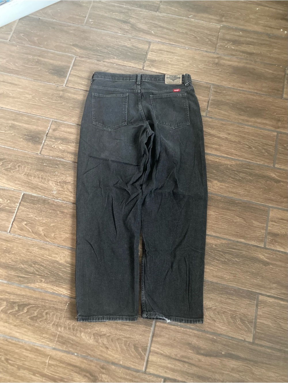 Wrangler vintage black faded loose fit straight leg jeans